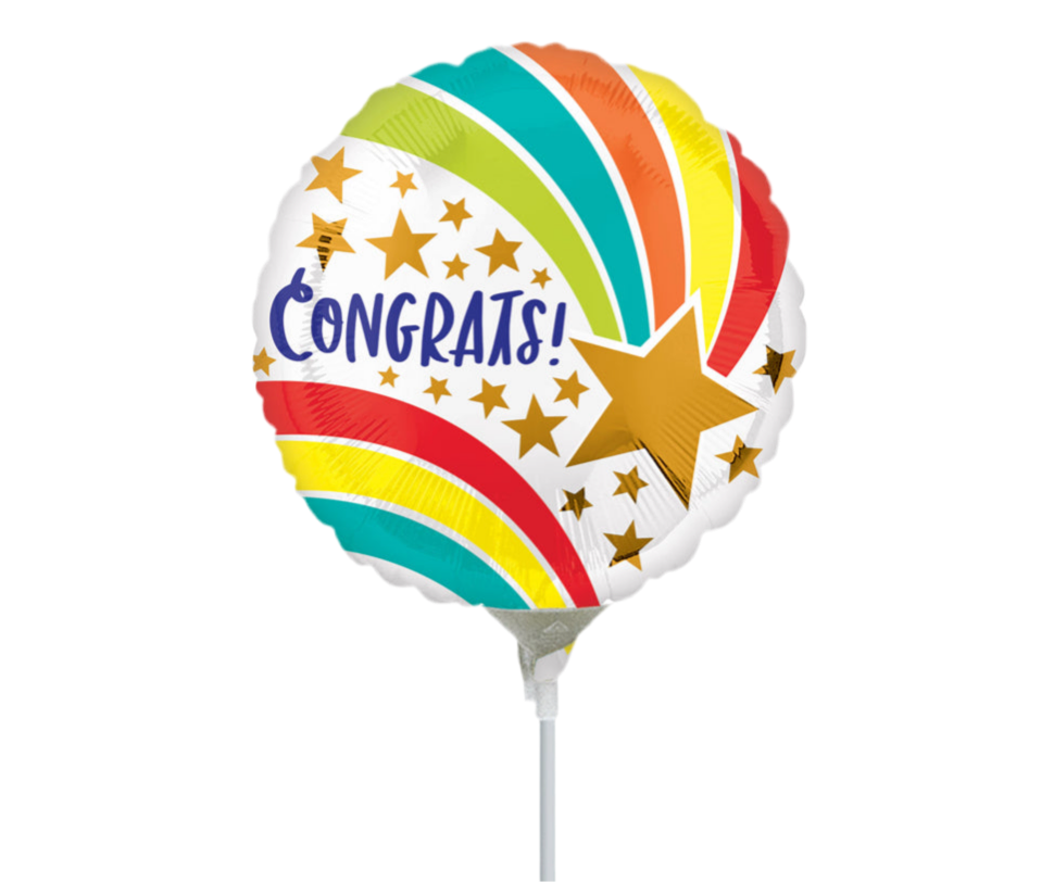 Anagram 9" Congrats Shooting Stars (AIR-FILL ONLY / Flat)